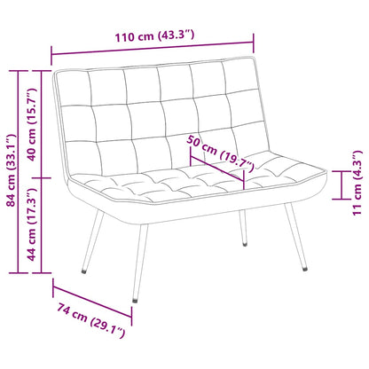 Sitzbank Weinrot 110x74x84 cm Samt