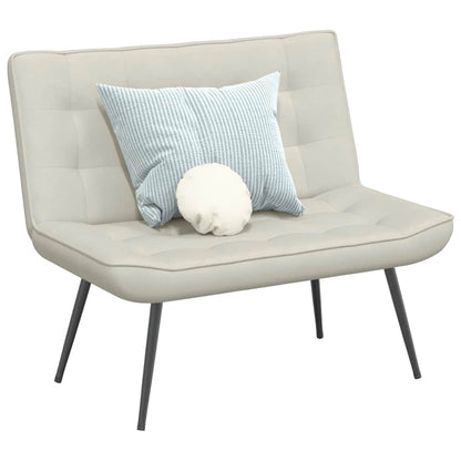 Sitzbank Creme 110x74x84 cm Samt