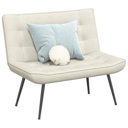 Sitzbank Creme 110x74x84 cm Samt