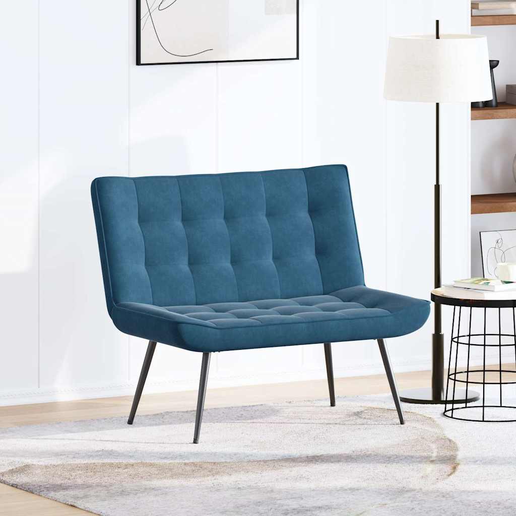 Sitzbank Blau 110x74x84 cm Samt
