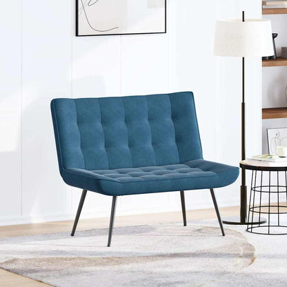 Sitzbank Blau 110x74x84 cm Samt