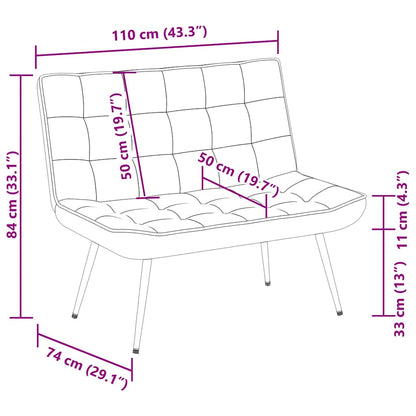 Sitzbank Blau 110x74x84 cm Samt
