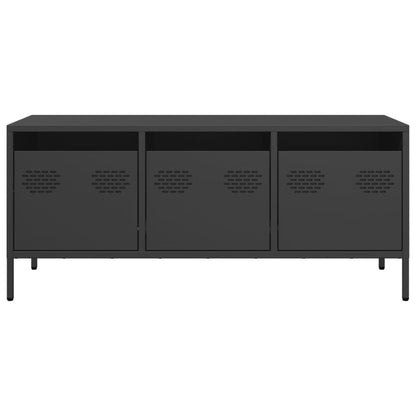 TV-skab Sort 101,5x39x43,5 cm Koldvalset stål