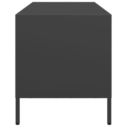 TV-skab Sort 101,5x39x43,5 cm Koldvalset stål