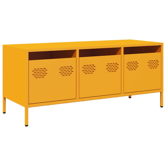 TV-skab Sennep Gul 101,5x39x43,5 cm Koldvalset stål