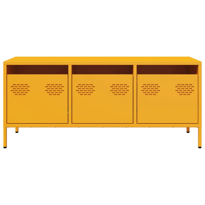 TV-skab Sennep Gul 101,5x39x43,5 cm Koldvalset stål