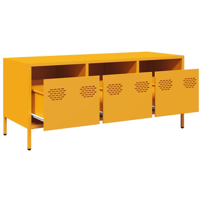 TV-skab Sennep Gul 101,5x39x43,5 cm Koldvalset stål