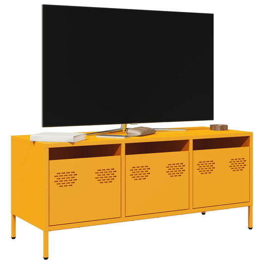 TV-skab Sennep Gul 101,5x39x43,5 cm Koldvalset stål