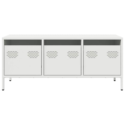 TV-skab Hvid 101,5x39x43,5 cm Koldvalset stål