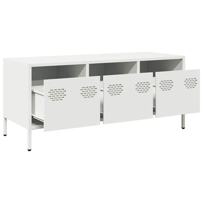 TV-skab Hvid 101,5x39x43,5 cm Koldvalset stål