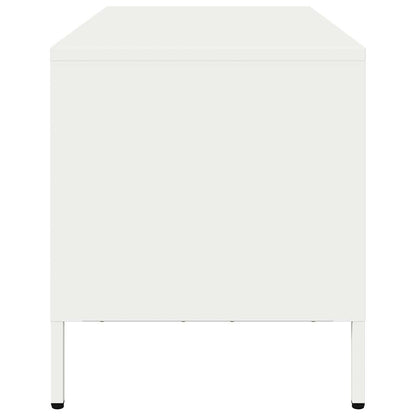 TV-skab Hvid 101,5x39x43,5 cm Koldvalset stål
