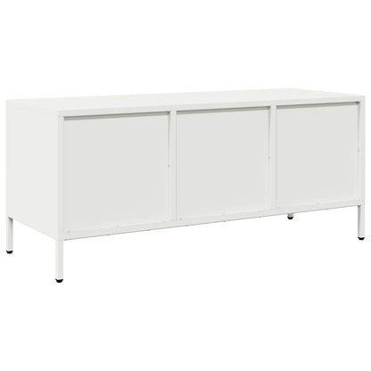TV-skab Hvid 101,5x39x43,5 cm Koldvalset stål