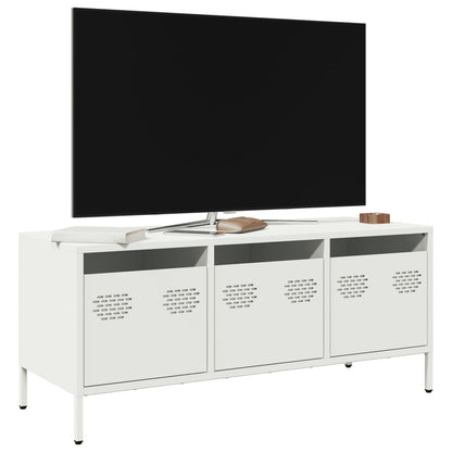 TV-skab Hvid 101,5x39x43,5 cm Koldvalset stål