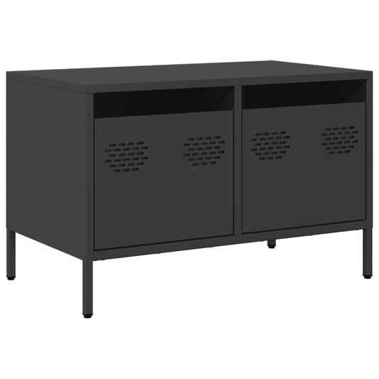 TV-skab Sort 68x39x43,5 cm Koldvalset stål