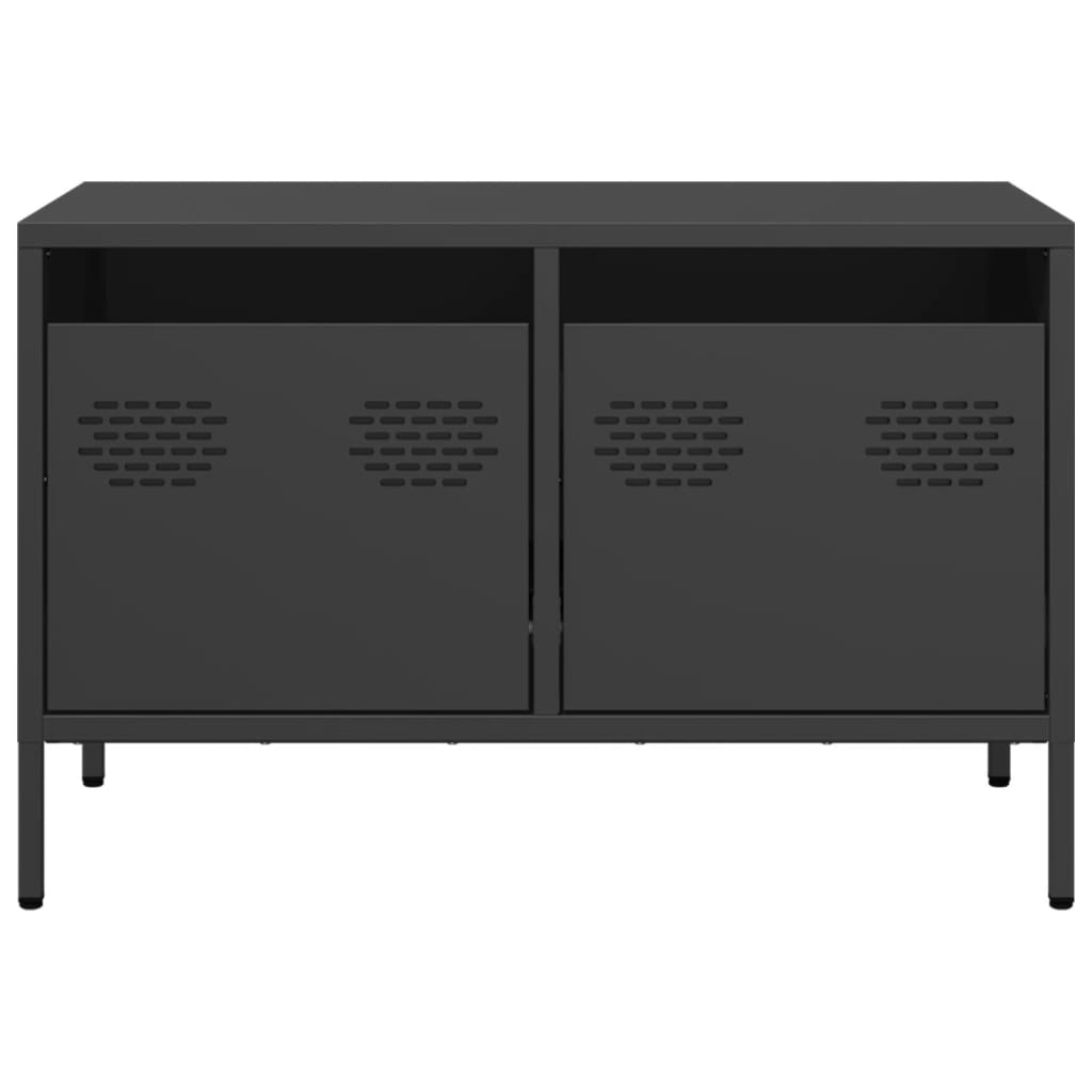 TV-skab Sort 68x39x43,5 cm Koldvalset stål