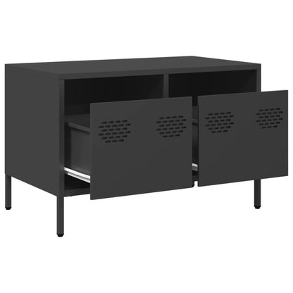 TV-skab Sort 68x39x43,5 cm Koldvalset stål