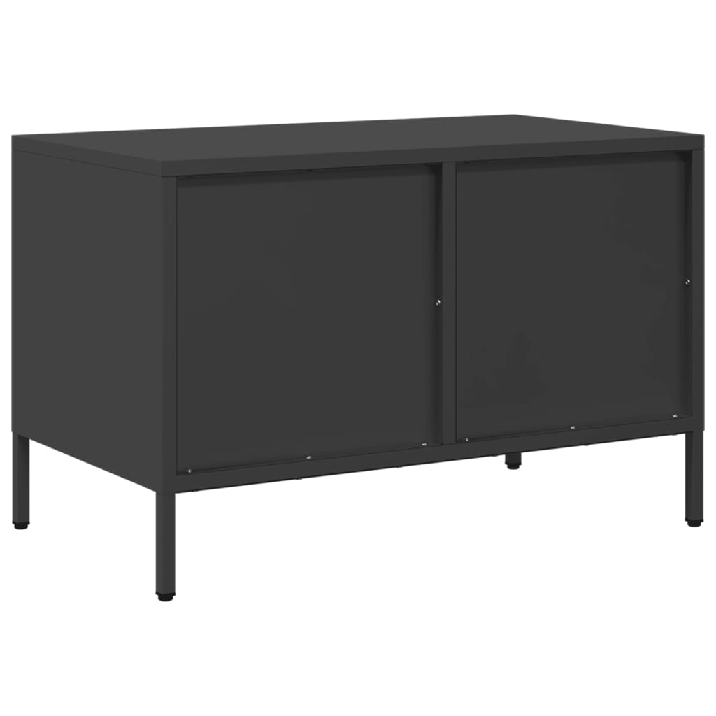 TV-skab Sort 68x39x43,5 cm Koldvalset stål