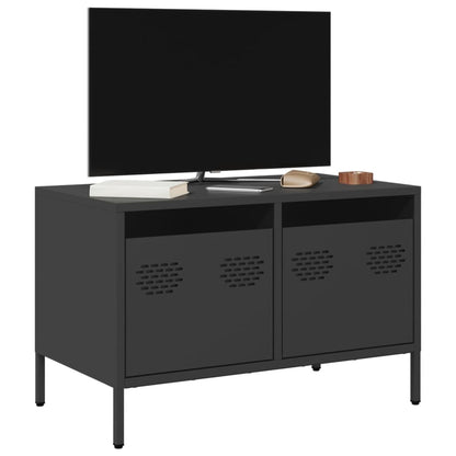 TV-skab Sort 68x39x43,5 cm Koldvalset stål