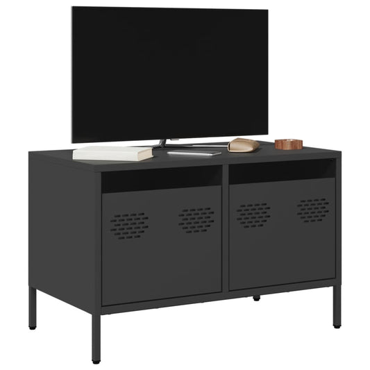 TV-skab Sort 68x39x43,5 cm Koldvalset stål