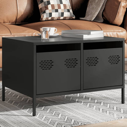 TV-skab Sort 68x50x43,5 cm Koldvalset stål