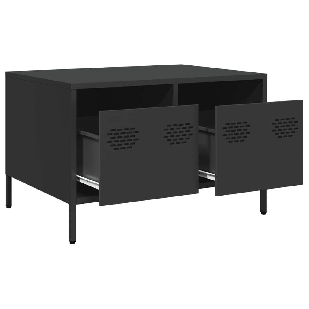 TV-skab Sort 68x50x43,5 cm Koldvalset stål