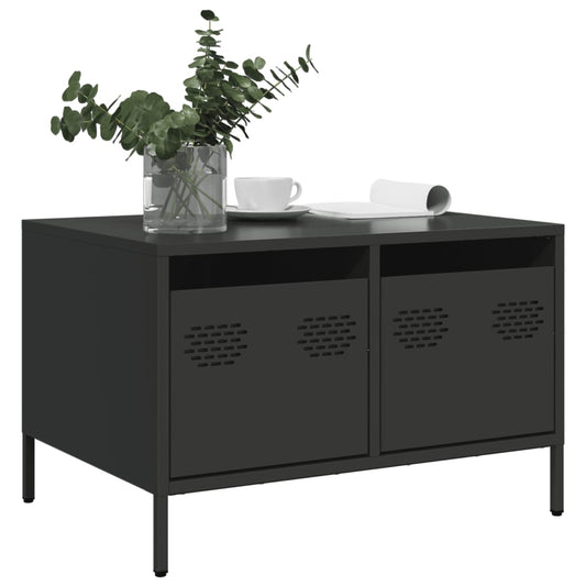 TV-skab Sort 68x50x43,5 cm Koldvalset stål