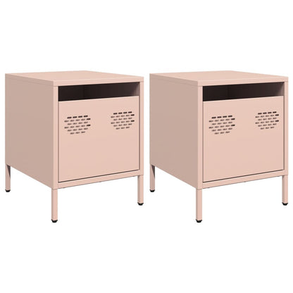 Nachttische 2 Stk. Rosa 35x39x43,5 cm Stahl