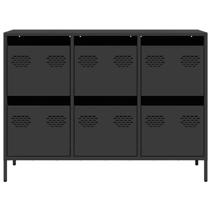 Sideboard Schwarz 101,5x39x73,5 cm Kaltgewalzter Stahl