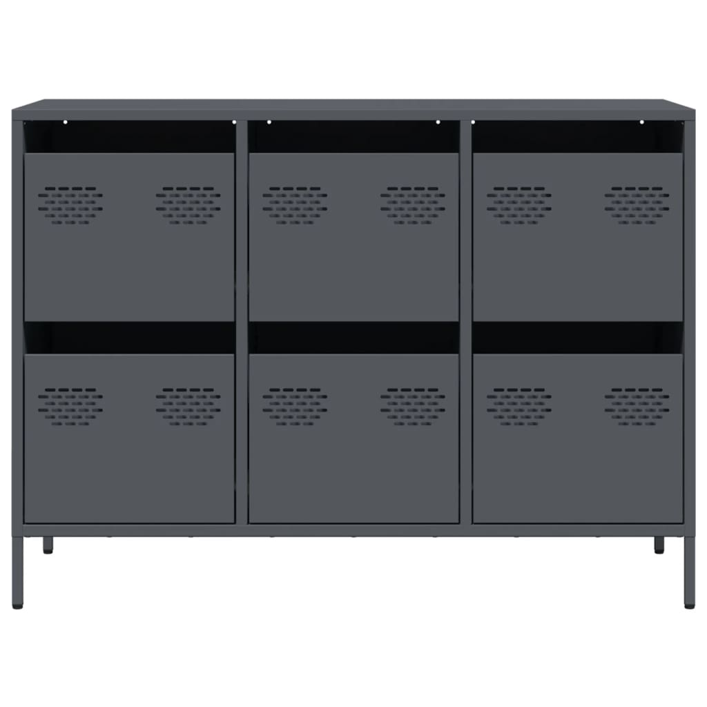 Sideboard Anthrazit 101,5x39x73,5 cm Kaltgewalzter Stahl