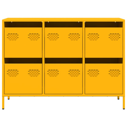 Sideboard Senfgelb 101,5x39x73,5 cm Kaltgewalzter Stahl