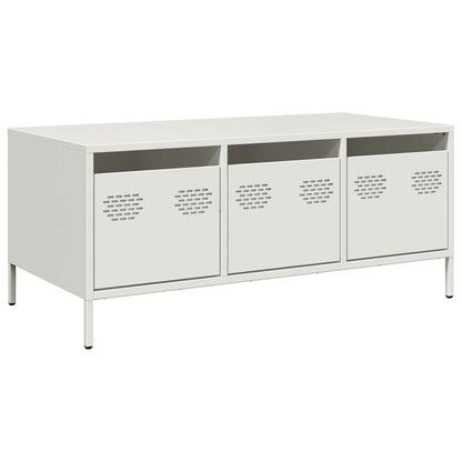Sofabord Hvid 101,5x50x43,5 cm Koldvalset stål