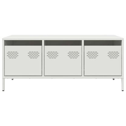 Sofabord Hvid 101,5x50x43,5 cm Koldvalset stål