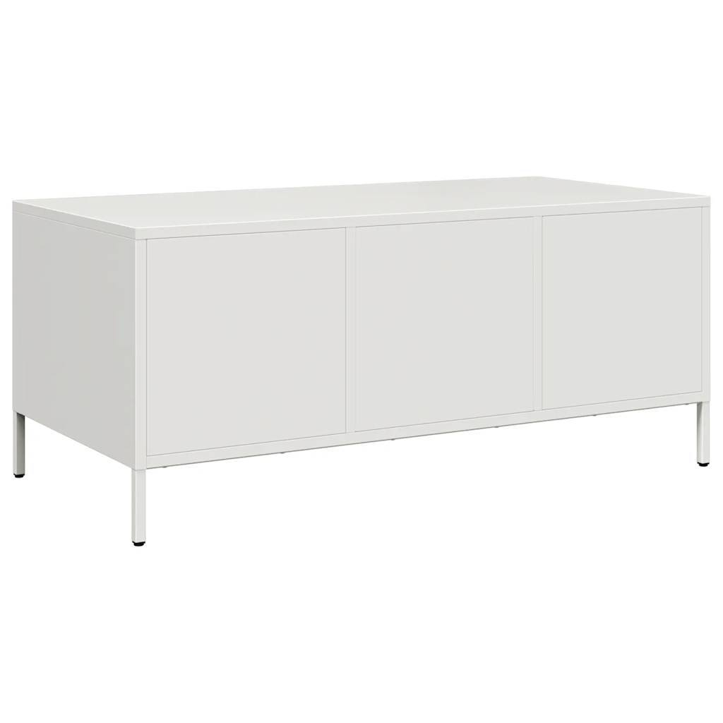 Sofabord Hvid 101,5x50x43,5 cm Koldvalset stål