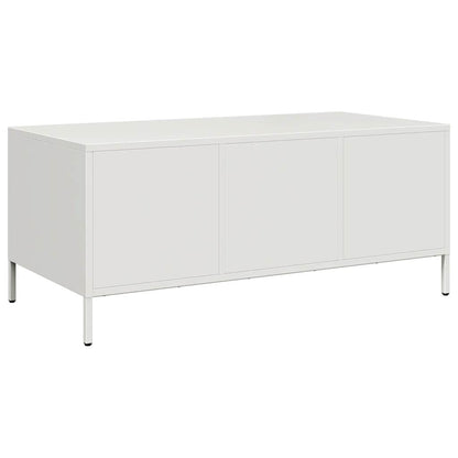 Sofabord Hvid 101,5x50x43,5 cm Koldvalset stål
