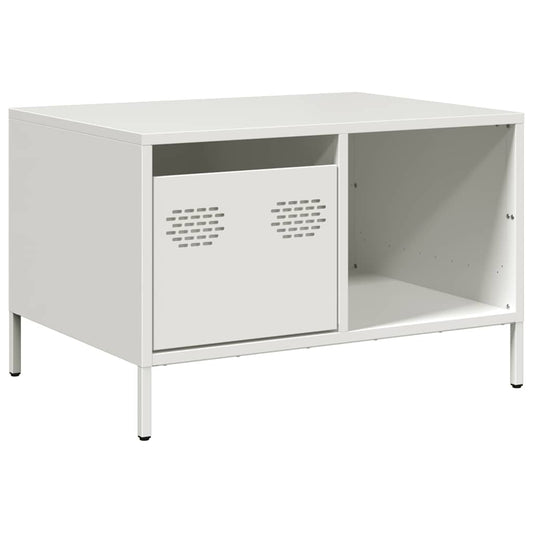 Sofabord Hvidt 68,5x50x43,5 cm Koldvalset stål