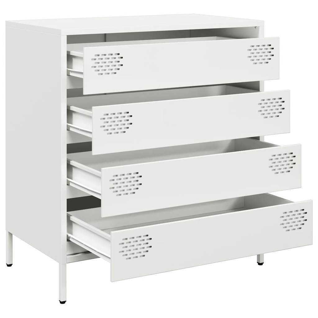 Sideboard Weiß 68x39x73,5 cm Kaltgewalzter Stahl