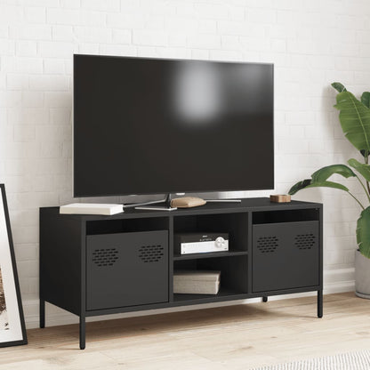 TV-skab Sort 101,5x39x43,5 cm Koldvalset stål