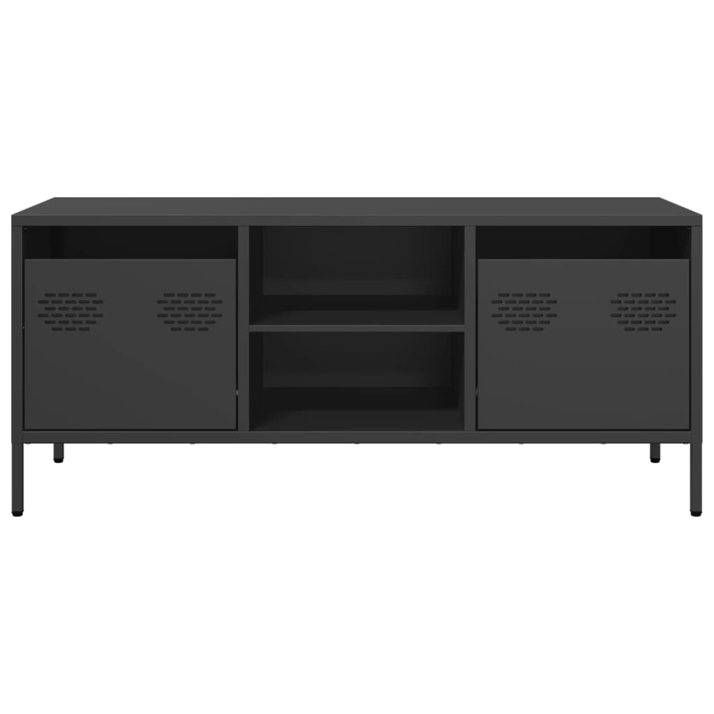 TV-skab Sort 101,5x39x43,5 cm Koldvalset stål