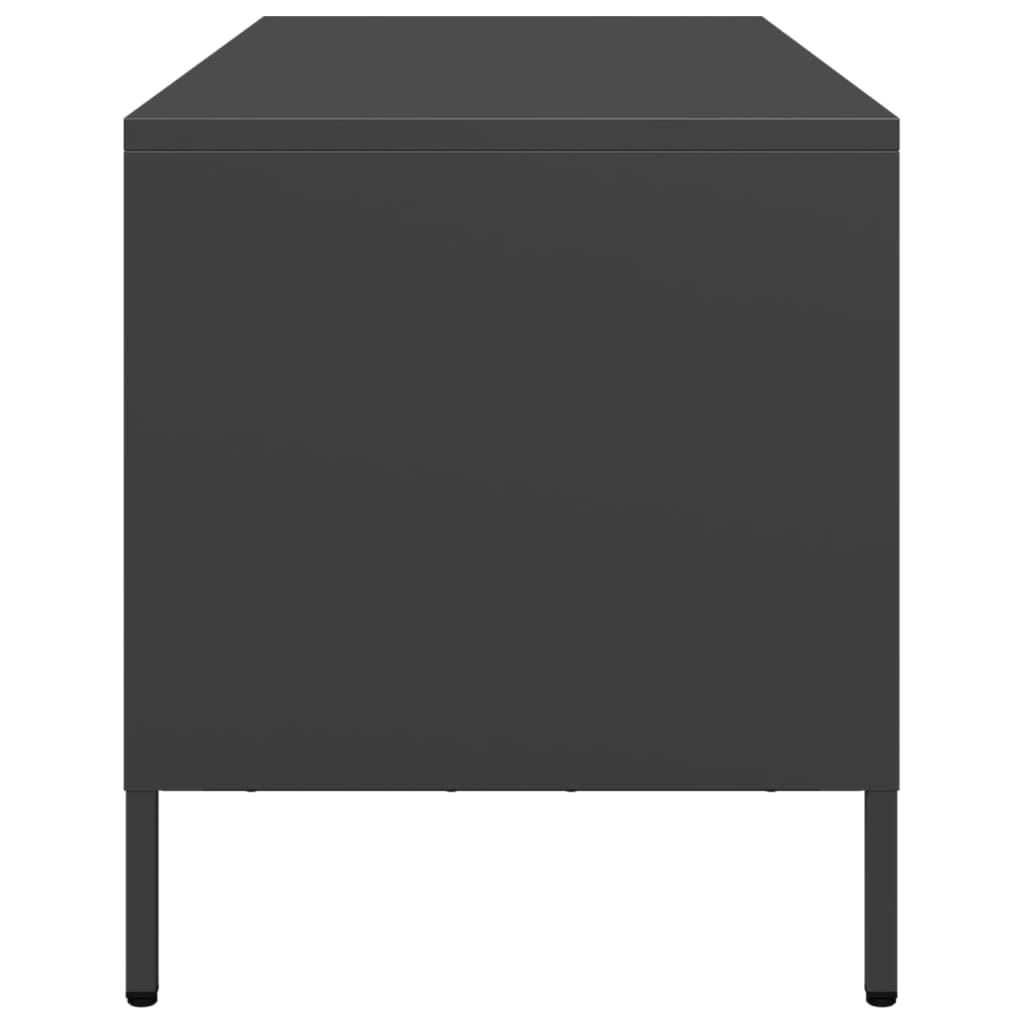 TV-skab Sort 101,5x39x43,5 cm Koldvalset stål