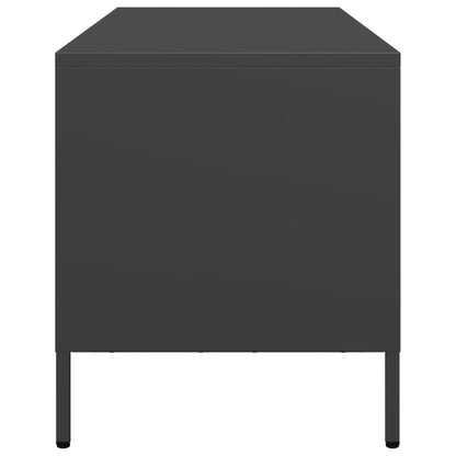 TV-skab Sort 101,5x39x43,5 cm Koldvalset stål