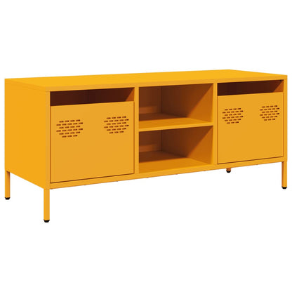 TV-skab Sennep Gul 101,5x39x43,5 cm Koldvalset stål