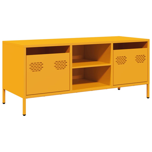 TV-skab Sennep Gul 101,5x39x43,5 cm Koldvalset stål