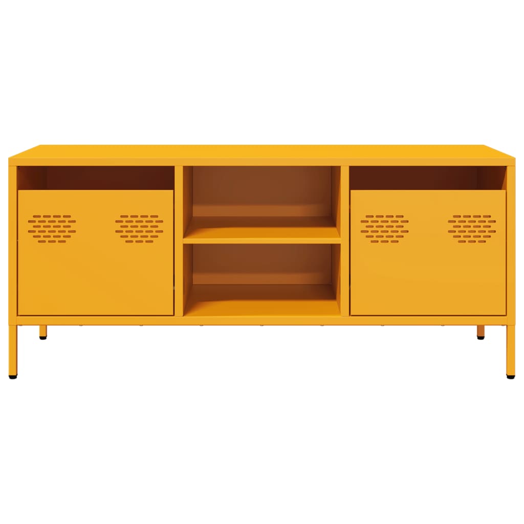 TV-skab Sennep Gul 101,5x39x43,5 cm Koldvalset stål
