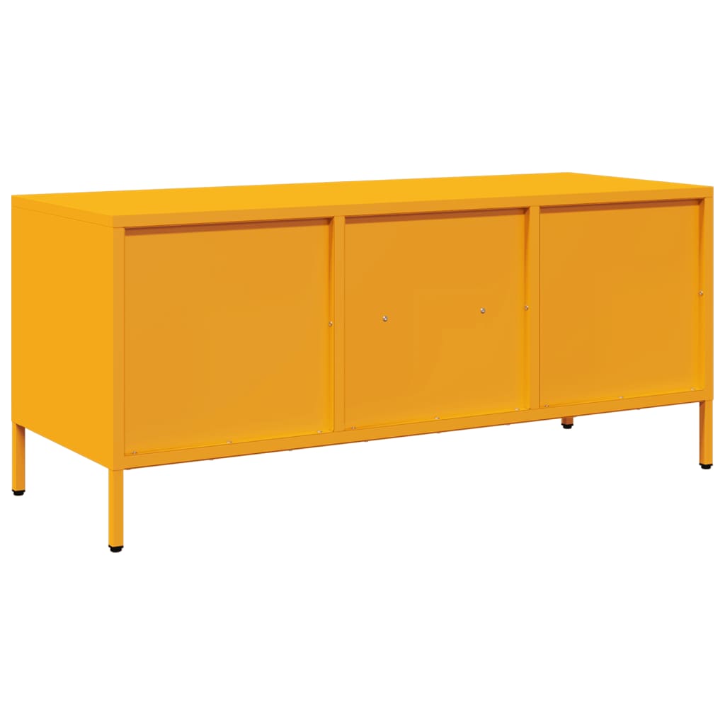 TV-skab Sennep Gul 101,5x39x43,5 cm Koldvalset stål