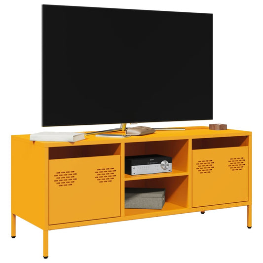TV-skab Sennep Gul 101,5x39x43,5 cm Koldvalset stål