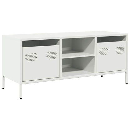 TV-skab Hvid 101,5x39x43,5 cm Koldvalset stål