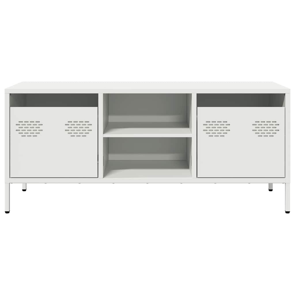 TV-skab Hvid 101,5x39x43,5 cm Koldvalset stål