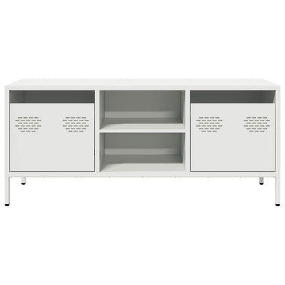 TV-skab Hvid 101,5x39x43,5 cm Koldvalset stål