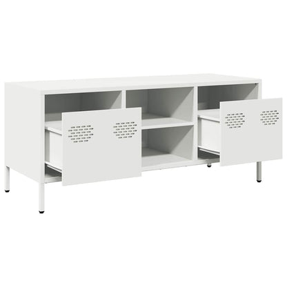 TV-skab Hvid 101,5x39x43,5 cm Koldvalset stål