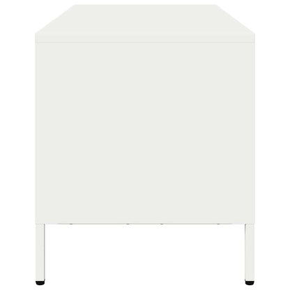 TV-skab Hvid 101,5x39x43,5 cm Koldvalset stål